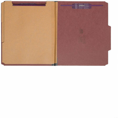 Smead SafeSHIELD 2/5 Tab Cut Letter Recycled Classification Folder - 8 1/2" x 11" - 3" Expansion - 2 x 2S Fastener - 1" 