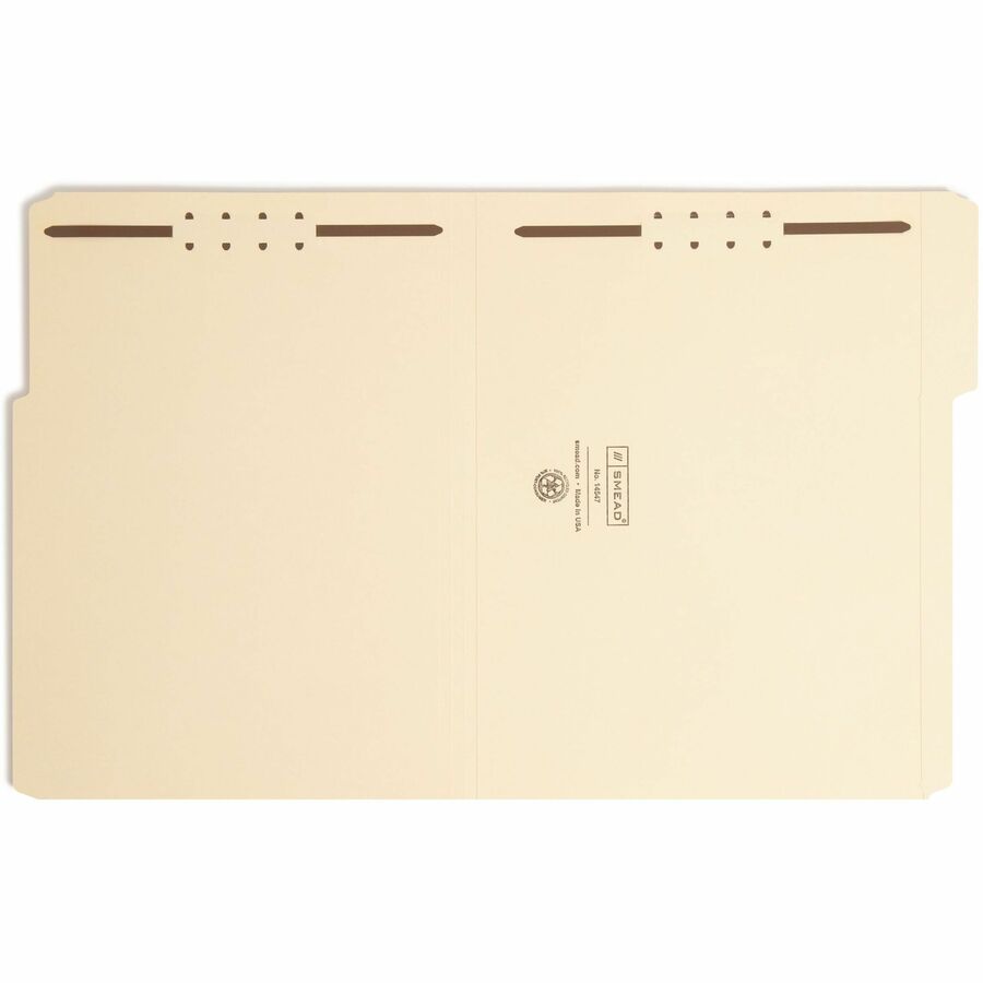 Smead 1/3 Tab Cut Letter Recycled Fastener Folder - 8 1/2" x 11" - 3/4" Expansion - 2 x 2K Fastener - 2" for Folder - To