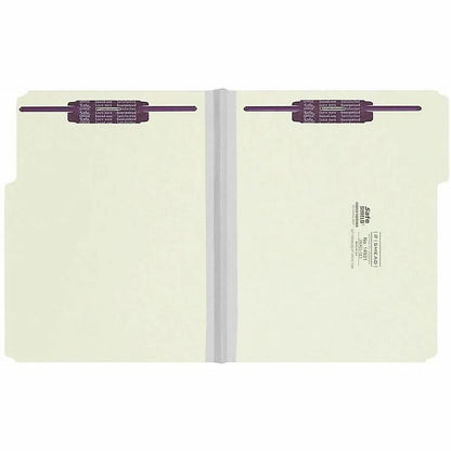 Smead 1/3 Tab Cut Letter Recycled Fastener Folder - 8 1/2" x 11" - 1" Expansion - 2 x 2S Fastener - 2" for Folder - Top 