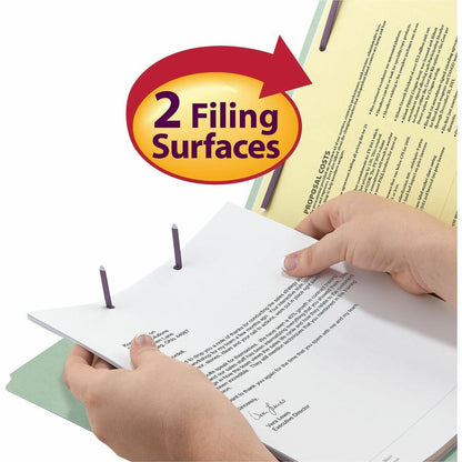 Smead 1/3 Tab Cut Letter Recycled Fastener Folder - 8 1/2" x 11" - 1" Expansion - 2 x 2S Fastener - 2" for Folder - Top 