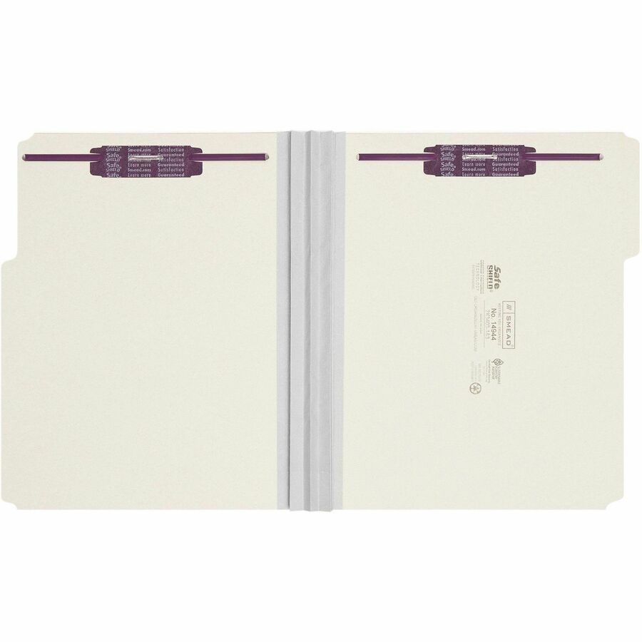 Smead 1/3 Tab Cut Letter Recycled Fastener Folder - 8 1/2" x 11" - 3" Expansion - 2 x 2S Fastener - 2" for Folder - Top 