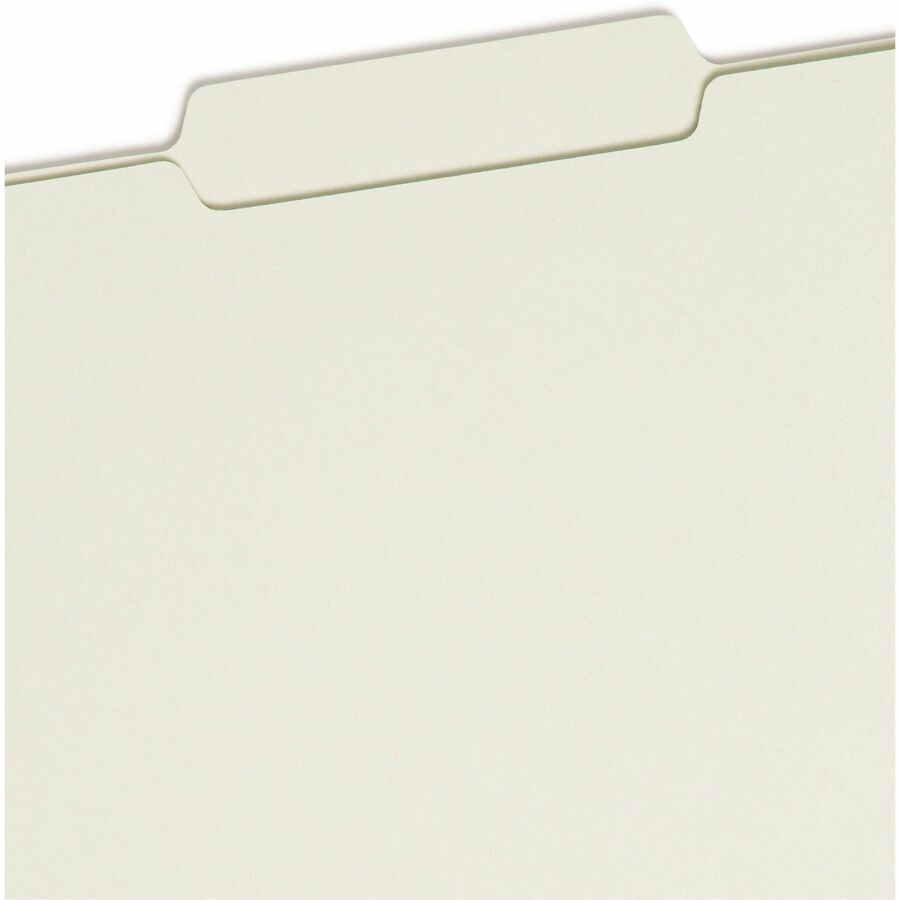 Smead 2/5 Tab Cut Letter Recycled Fastener Folder - 8 1/2" x 11" - 1" Expansion - 2 x 2S Fastener - 2" for Folder - Top 