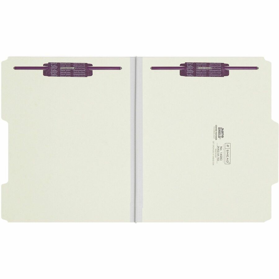 Smead 2/5 Tab Cut Letter Recycled Fastener Folder - 8 1/2" x 11" - 1" Expansion - 2 x 2S Fastener - 2" for Folder - Top 