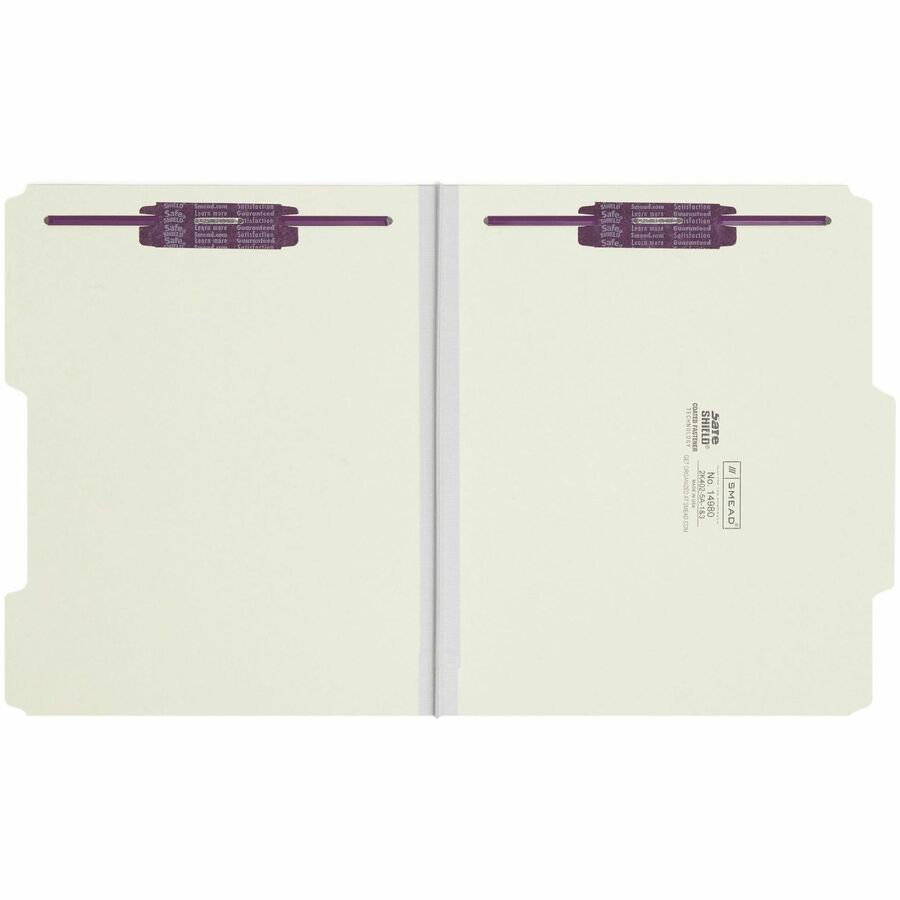 Smead 2/5 Tab Cut Letter Recycled Fastener Folder - 8 1/2" x 11" - 1" Expansion - 2 x 2S Fastener - 2" for Folder - Top 
