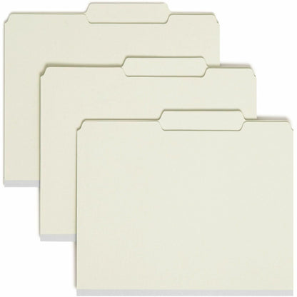 Smead 2/5 Tab Cut Letter Recycled Fastener Folder - 8 1/2" x 11" - 1" Expansion - 2 x 2S Fastener - 2" for Folder - Top 