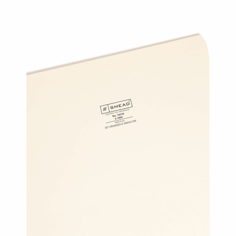 Smead Straight Tab Cut Legal Recycled Top Tab File Folder - 8 1/2" x 14" - 3/4" Expansion - 11 pt. - 2 Plys - Manila - 1