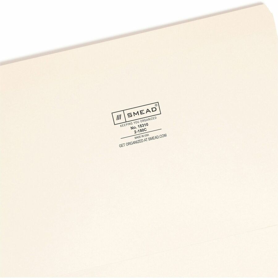 Smead Straight Tab Cut Legal Recycled Top Tab File Folder - 8 1/2" x 14" - 3/4" Expansion - 11 pt. - 2 Plys - Manila - 1