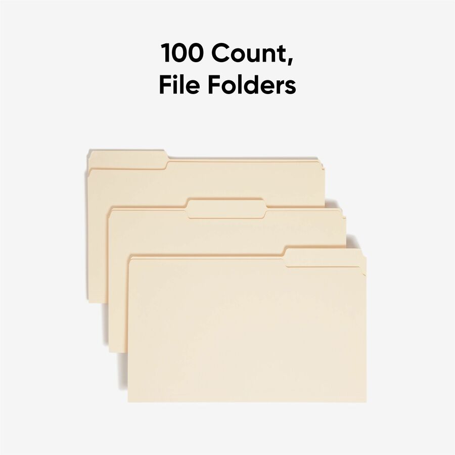 Smead 1/3 Tab Cut Legal Recycled Top Tab File Folder - 8 1/2" x 14" - 3/4" Expansion - Top Tab Location - Assorted Tab P