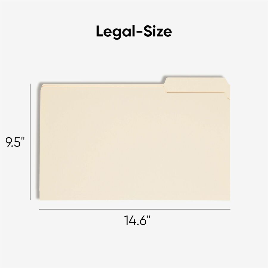Smead 1/3 Tab Cut Legal Recycled Top Tab File Folder - 8 1/2" x 14" - 3/4" Expansion - Top Tab Location - Assorted Tab P