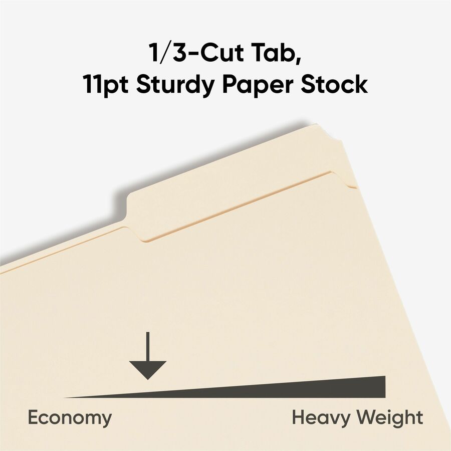 Smead 1/3 Tab Cut Legal Recycled Top Tab File Folder - 8 1/2" x 14" - 3/4" Expansion - Top Tab Location - Assorted Tab P