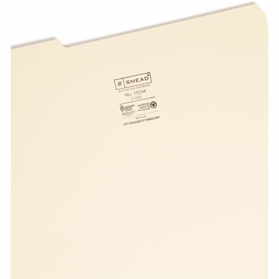 Smead 1/3 Tab Cut Legal Recycled Top Tab File Folder - 8 1/2" x 14" - 3/4" Expansion - Top Tab Location - Assorted Tab P