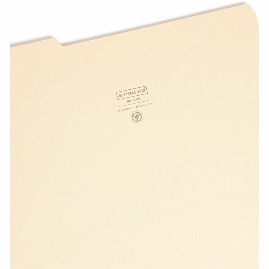 Smead 1/3 Tab Cut Legal Recycled Top Tab File Folder - 8 1/2" x 14" - 3/4" Expansion - Top Tab Location - Assorted Tab P