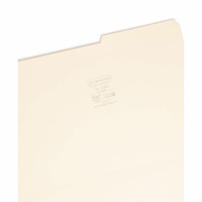 Smead 2/5 Tab Cut Legal Recycled Top Tab File Folder - 8 1/2" x 14" - 3/4" Expansion - Top Tab Location - Right Tab Posi