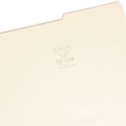 Smead 2/5 Tab Cut Legal Recycled Top Tab File Folder - 8 1/2" x 14" - 3/4" Expansion - Top Tab Location - Right Tab Posi