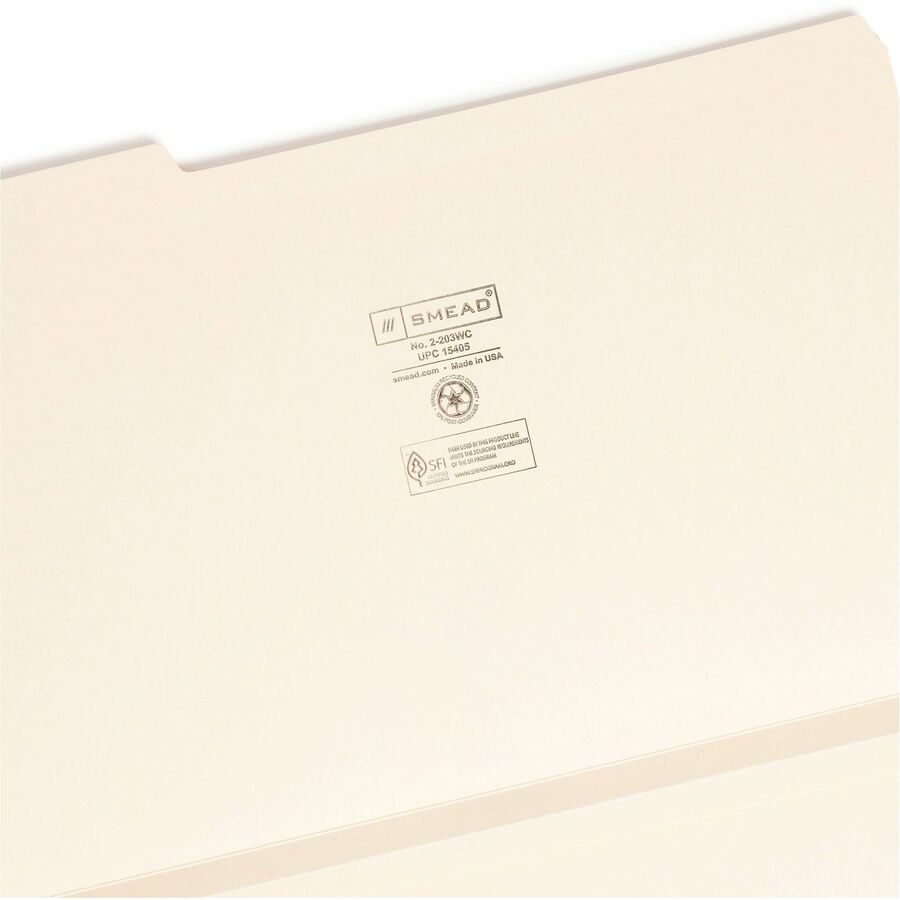Smead 1/3 Tab Cut Legal Recycled Expanding File - 8 1/2" x 14" - 1 1/2" Expansion - Top Tab Location - Assorted Tab Posi
