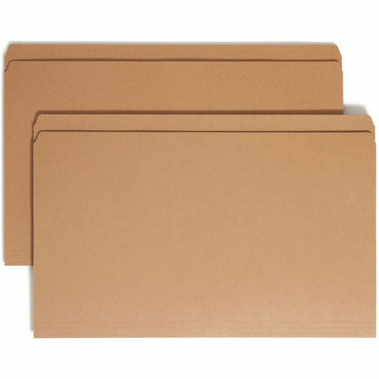 Smead Straight Tab Cut Legal Recycled Top Tab File Folder - 8 1/2" x 14" - 11 pt. - 2 Plys - Kraft - 10% Recycled - 100 