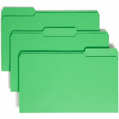 Smead Colored 1/3 Tab Cut Legal Recycled Top Tab File Folder - 8 1/2" x 14" - 3/4" Expansion - Top Tab Location - Assort