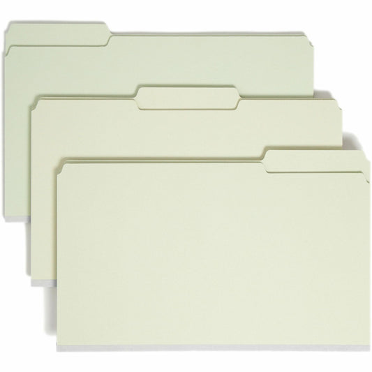Smead 1/3 Tab Cut Legal Recycled Top Tab File Folder - 8 1/2" x 14" - 1" Expansion - Top Tab Location - Assorted Tab Pos