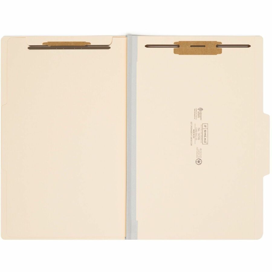 Smead 2/5 Tab Cut Legal Recycled Classification Folder - 8 1/2" x 14" - 2" Expansion - 2 x 2B Fastener - 2" for Folder -
