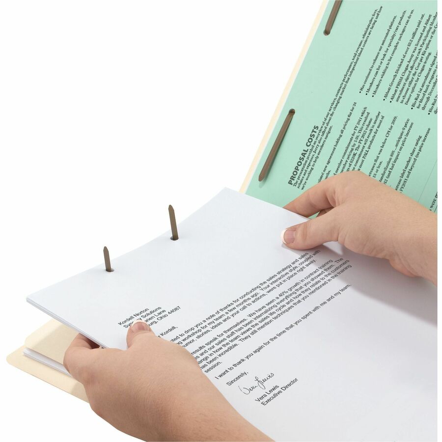 Smead 2/5 Tab Cut Legal Recycled Classification Folder - 8 1/2" x 14" - 2" Expansion - 2 x 2B Fastener - 2" for Folder -