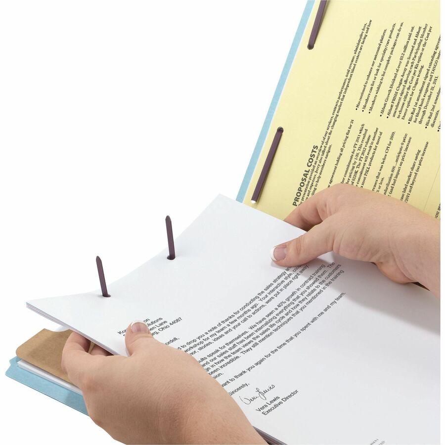 Smead SafeSHIELD 2/5 Tab Cut Legal Recycled Classification Folder - 8 1/2" x 14" - 2" Expansion - 2 x 2S Fastener - 2" f