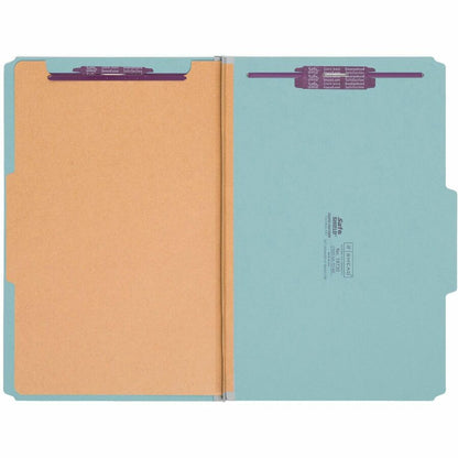 Smead SafeSHIELD 2/5 Tab Cut Legal Recycled Classification Folder - 8 1/2" x 14" - 2" Expansion - 2 x 2S Fastener - 2" f