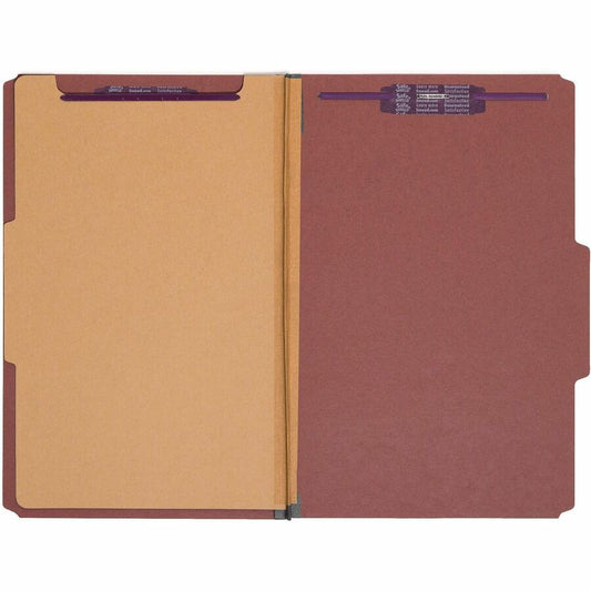 Smead SafeSHIELD 2/5 Tab Cut Legal Recycled Classification Folder - 8 1/2" x 14" - 2" Expansion - 2 x 2S Fastener - 2" f