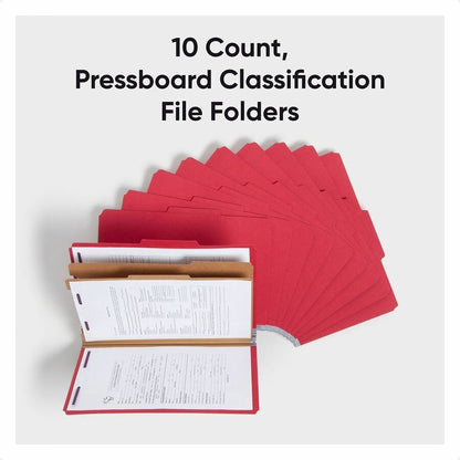 Smead SafeSHIELD 2/5 Tab Cut Legal Recycled Classification Folder - 8 1/2" x 14" - 2" Expansion - 2 x 2S Fastener - 2" f