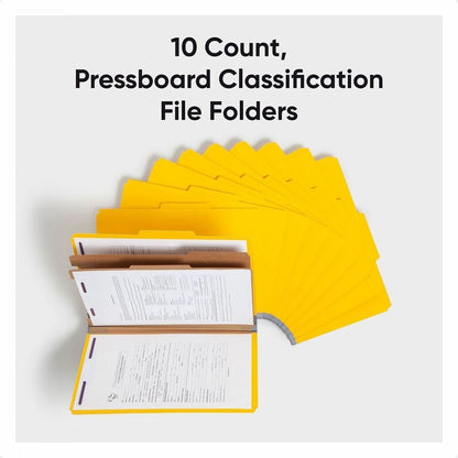 Smead SafeSHIELD 2/5 Tab Cut Legal Recycled Classification Folder - 8 1/2" x 14" - 2" Expansion - 2 x 2S Fastener - 2" f