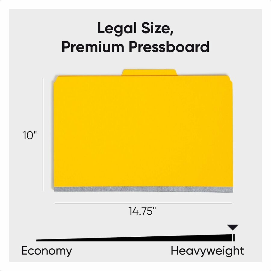 Smead SafeSHIELD 2/5 Tab Cut Legal Recycled Classification Folder - 8 1/2" x 14" - 2" Expansion - 2 x 2S Fastener - 2" f