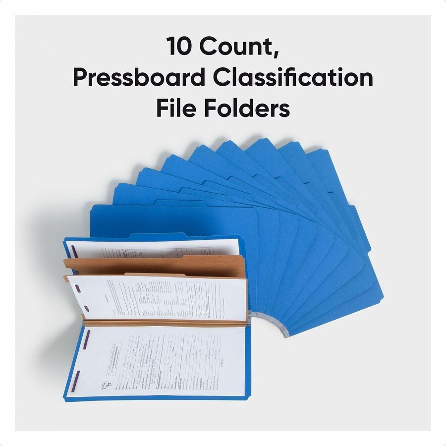 Smead SafeSHIELD 2/5 Tab Cut Legal Recycled Classification Folder - 8 1/2" x 14" - 2" Expansion - 2 x 2S Fastener - 2" f