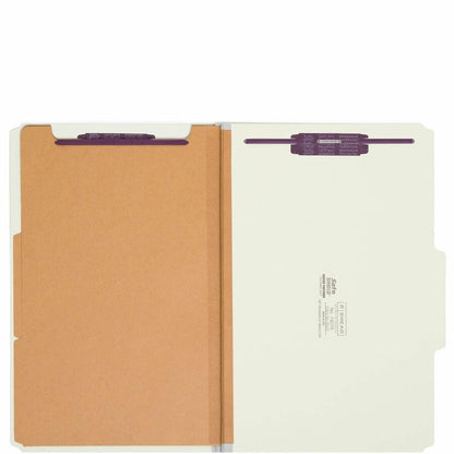 Smead SafeSHIELD 2/5 Tab Cut Legal Recycled Classification Folder - 8 1/2" x 14" - 2" Expansion - 2 x 2S Fastener - 2" f