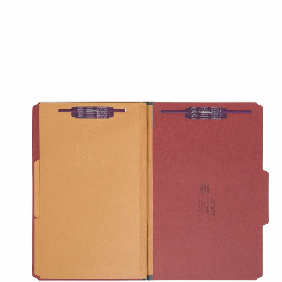 Smead SafeSHIELD 2/5 Tab Cut Legal Recycled Classification Folder - 8 1/2" x 14" - 2" Expansion - 2 x 2S Fastener - 2" f