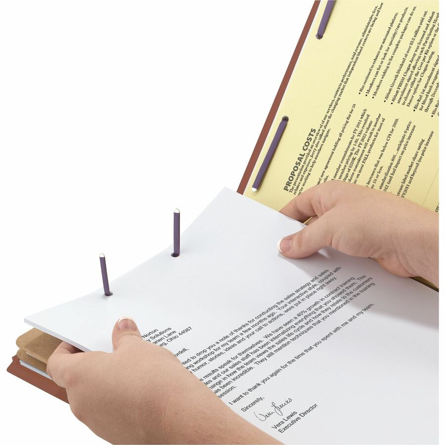 Smead SafeSHIELD 2/5 Tab Cut Legal Recycled Classification Folder - 8 1/2" x 14" - 2" Expansion - 2 x 2S Fastener - 2" f