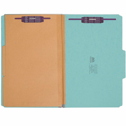 Smead SafeSHIELD 2/5 Tab Cut Legal Recycled Classification Folder - 8 1/2" x 14" - 2" Expansion - 2 x 2S Fastener - 2" f