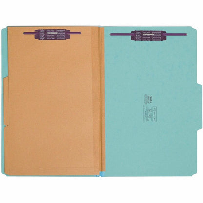 Smead SafeSHIELD 2/5 Tab Cut Legal Recycled Classification Folder - 8 1/2" x 14" - 2" Expansion - 2 x 2S Fastener - 2" f