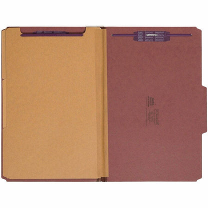 Smead SafeSHIELD 2/5 Tab Cut Legal Recycled Classification Folder - 8 1/2" x 14" - 3" Expansion - 2 x 2S Fastener - 2" f