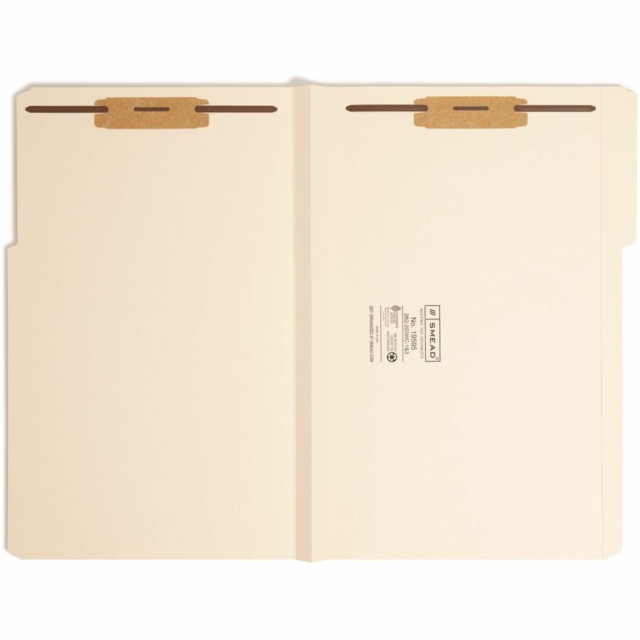 Smead 1/3 Tab Cut Legal Recycled Fastener Folder - 8 1/2" x 14" - 1 1/2" Expansion - 2 x 2B Fastener - 1 1/2" for Folder