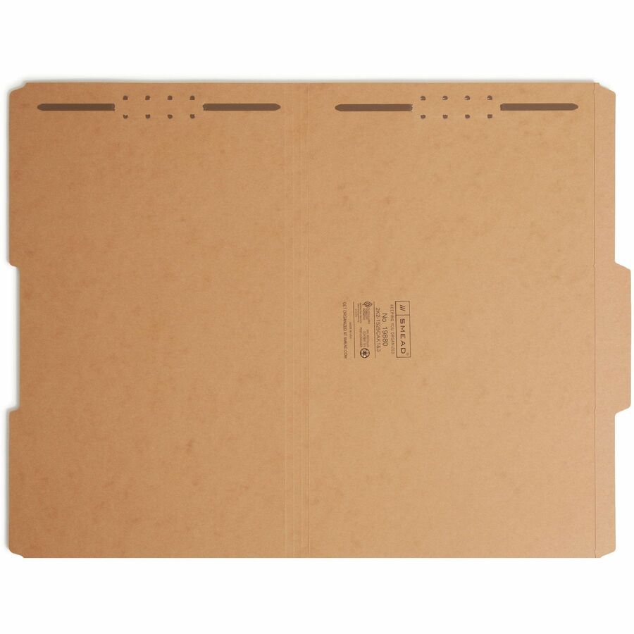 Smead 2/5 Tab Cut Legal Recycled Fastener Folder - 8 1/2" x 14" - 3/4" Expansion - 2 x 2K Fastener - 2" for Folder - Top