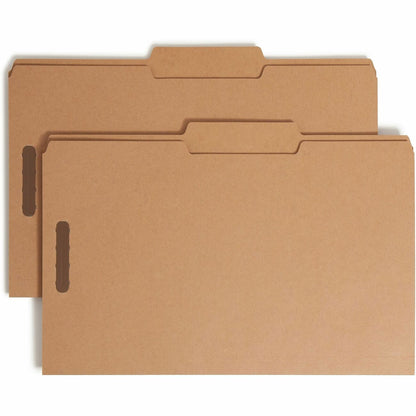 Smead 2/5 Tab Cut Legal Recycled Fastener Folder - 8 1/2" x 14" - 3/4" Expansion - 2 x 2K Fastener - 2" for Folder - Top
