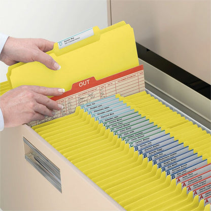 Smead Colored 1/3 Tab Cut Letter Recycled Top Tab File Folder - 8 1/2" x 11" - 1" Expansion - Top Tab Location - Assorte