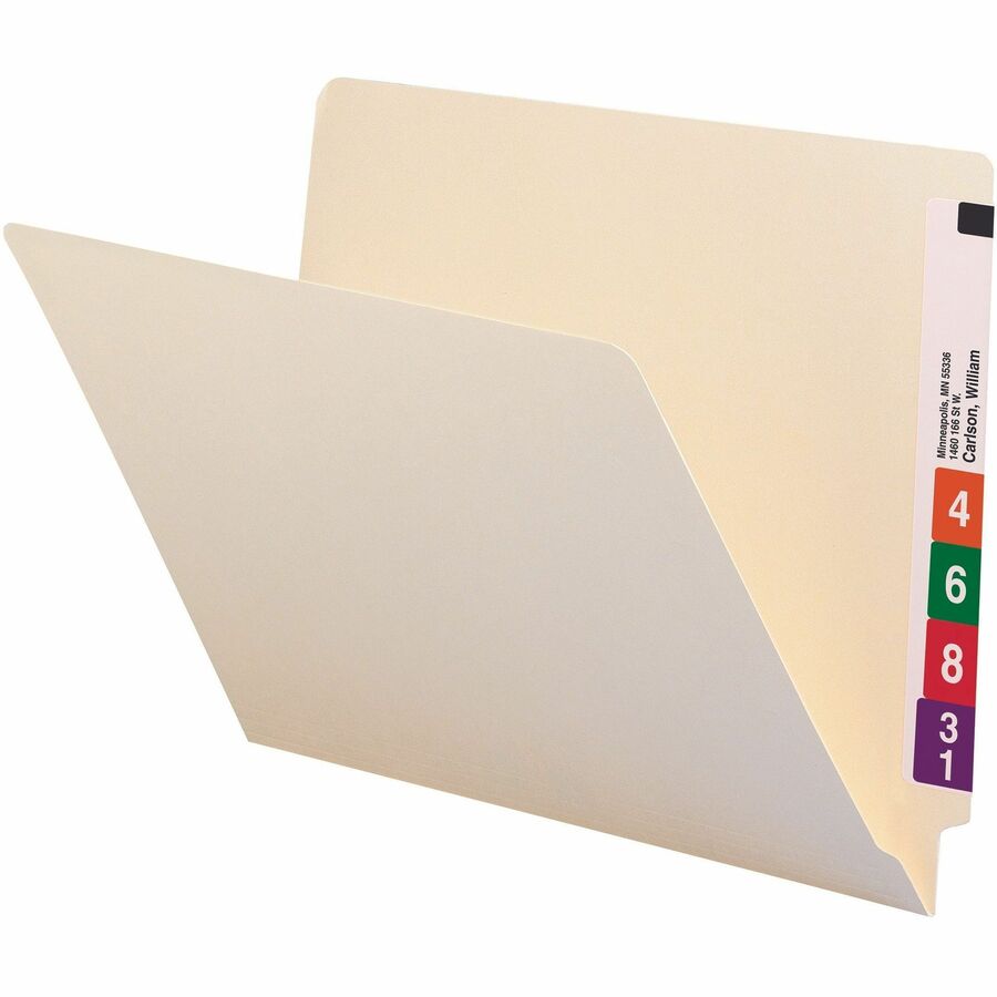 Smead Straight Tab Cut Letter Recycled End Tab File Folder - 8 1/2" x 11" - 3/4" Expansion - 11 pt. - 1 Plys - Manila - 