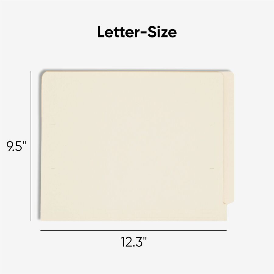 Smead Shelf-Master Straight Tab Cut Letter Recycled End Tab File Folder - 8 1/2" x 11" - 3/4" Expansion - 11 pt. - 2 Ply