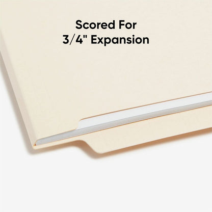Smead Shelf-Master Straight Tab Cut Letter Recycled End Tab File Folder - 8 1/2" x 11" - 3/4" Expansion - 11 pt. - 2 Ply