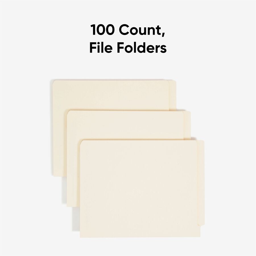 Smead Shelf-Master Straight Tab Cut Letter Recycled End Tab File Folder - 8 1/2" x 11" - 3/4" Expansion - 11 pt. - 2 Ply
