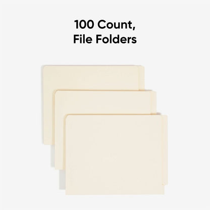Smead Shelf-Master Straight Tab Cut Letter Recycled End Tab File Folder - 8 1/2" x 11" - 3/4" Expansion - 11 pt. - 2 Ply