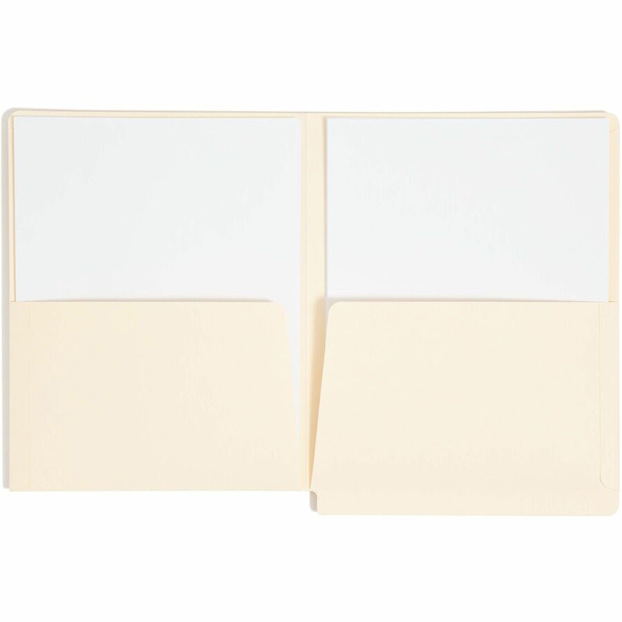 Smead Straight Tab Cut Letter Recycled File Pocket - 8 1/2" x 11" - 2 Pocket - 11 pt. - 2 Plys - Manila - Heavyweight Co