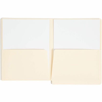 Smead Straight Tab Cut Letter Recycled File Pocket - 8 1/2" x 11" - 2 Pocket - 11 pt. - 2 Plys - Manila - Heavyweight Co