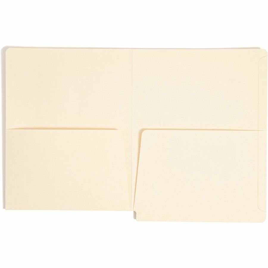 Smead Straight Tab Cut Letter Recycled File Pocket - 8 1/2" x 11" - 2 Pocket - 11 pt. - 2 Plys - Manila - Heavyweight Co