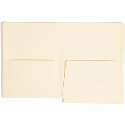Smead Straight Tab Cut Letter Recycled File Pocket - 8 1/2" x 11" - 2 Pocket - 11 pt. - 2 Plys - Manila - Heavyweight Co